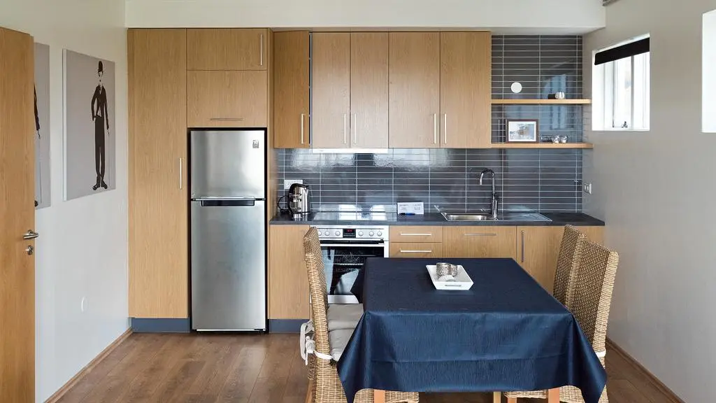 Framtid Apartments, cucina appartamento